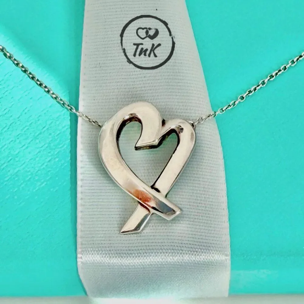 Tiffany & Co Paloma Picasso Medium Loving Heart Pendant Necklace - Silver - 19”